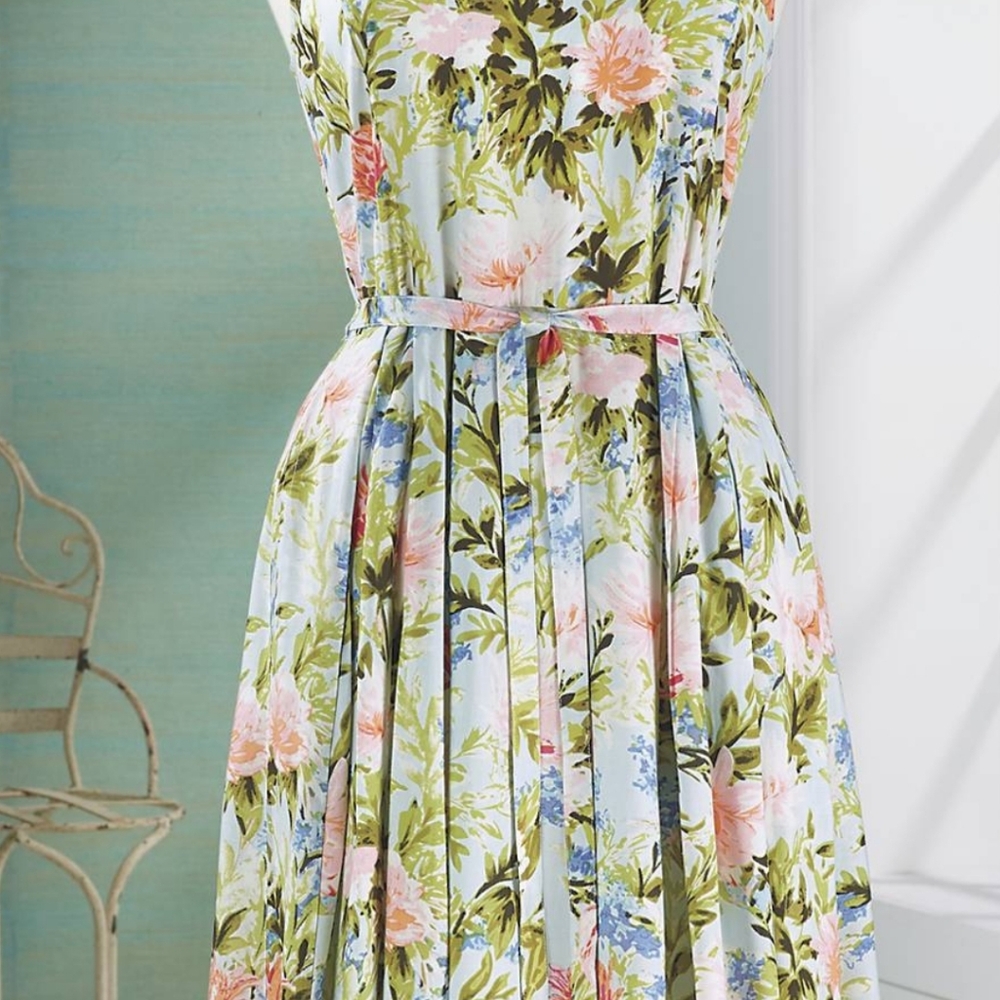 Expressions Catalog Size S Floral Garden Of Eden Sleeveless Maxi Dress-NEW - Picture 4 of 10